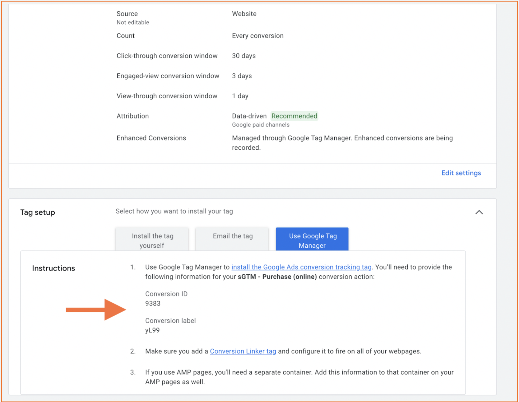 Conversion ID and Label