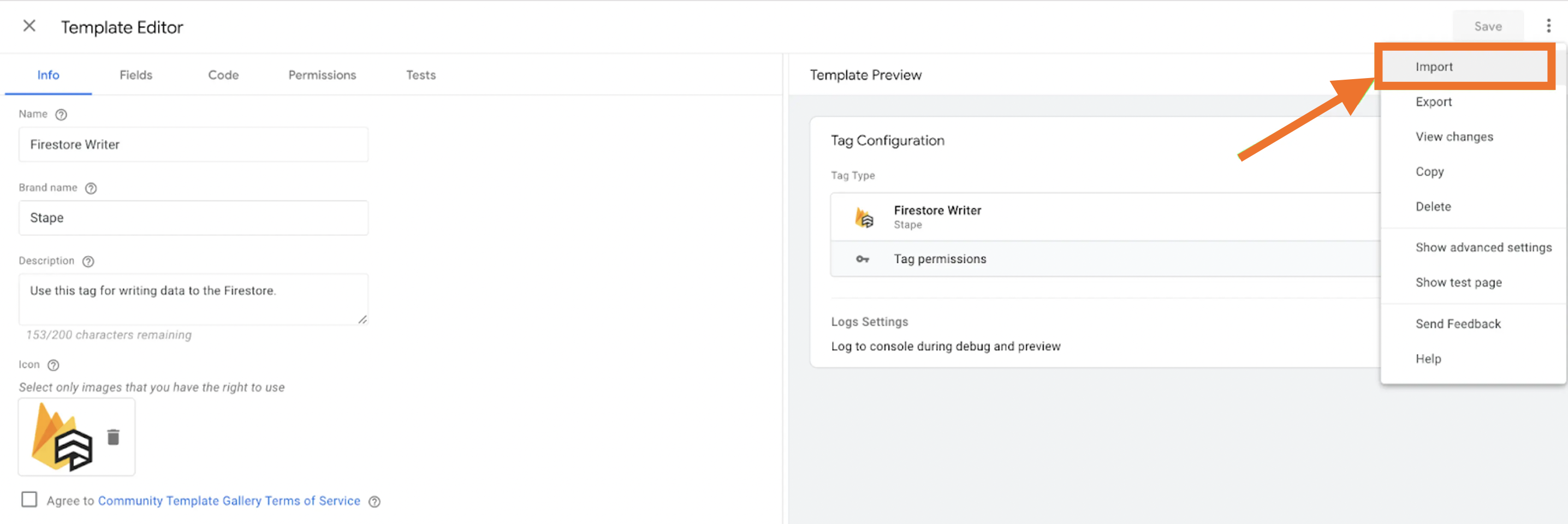 Write data to Firestore from server Google Tag Manager - Stape