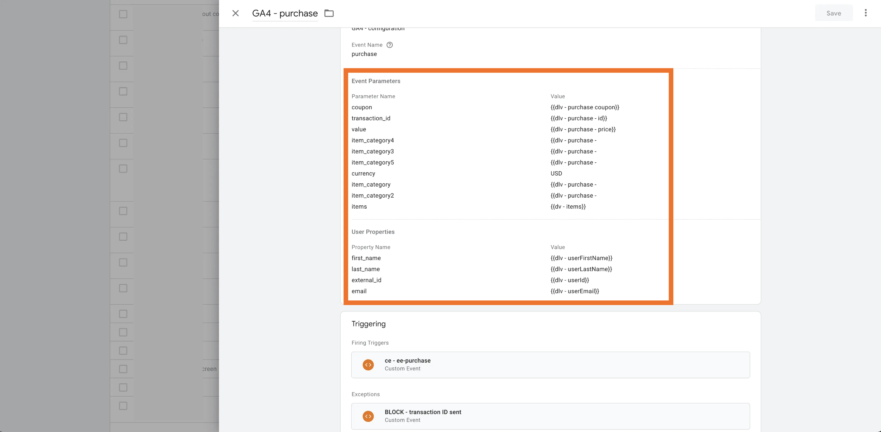 data layer variables