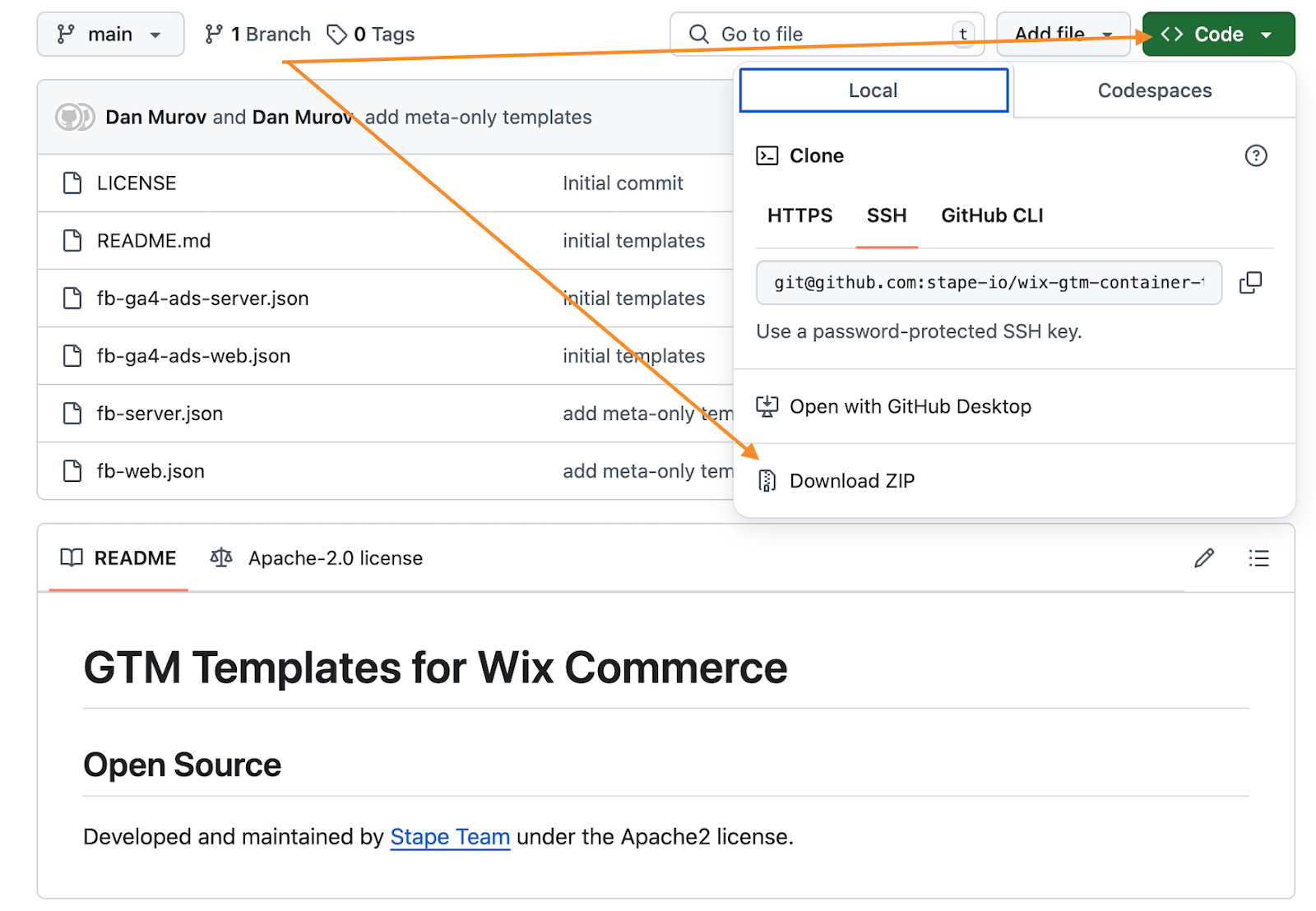 Download and import container templates from our GitHub