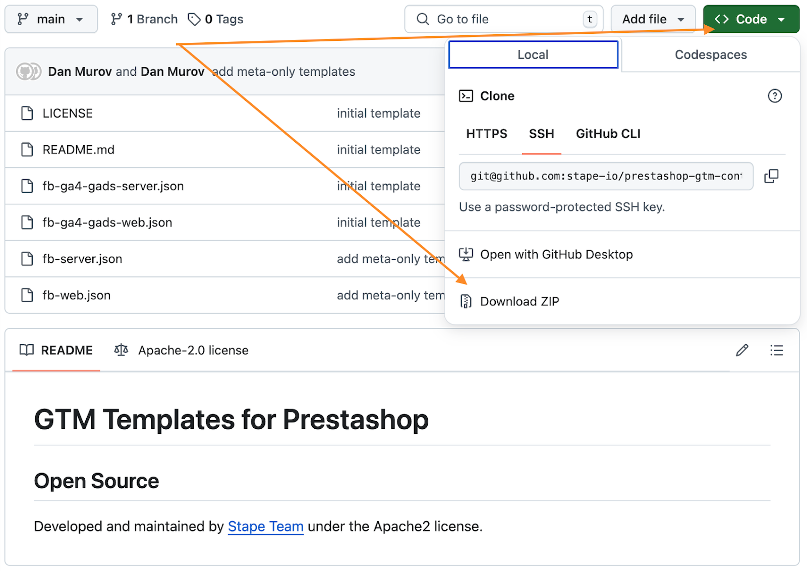 Download GTM templates for PrestaShop on our GitHub