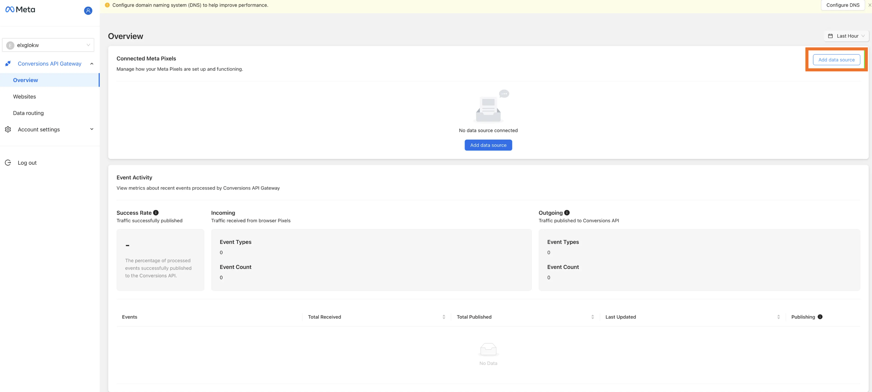 add a pixel to Meta conversion API gateway hub