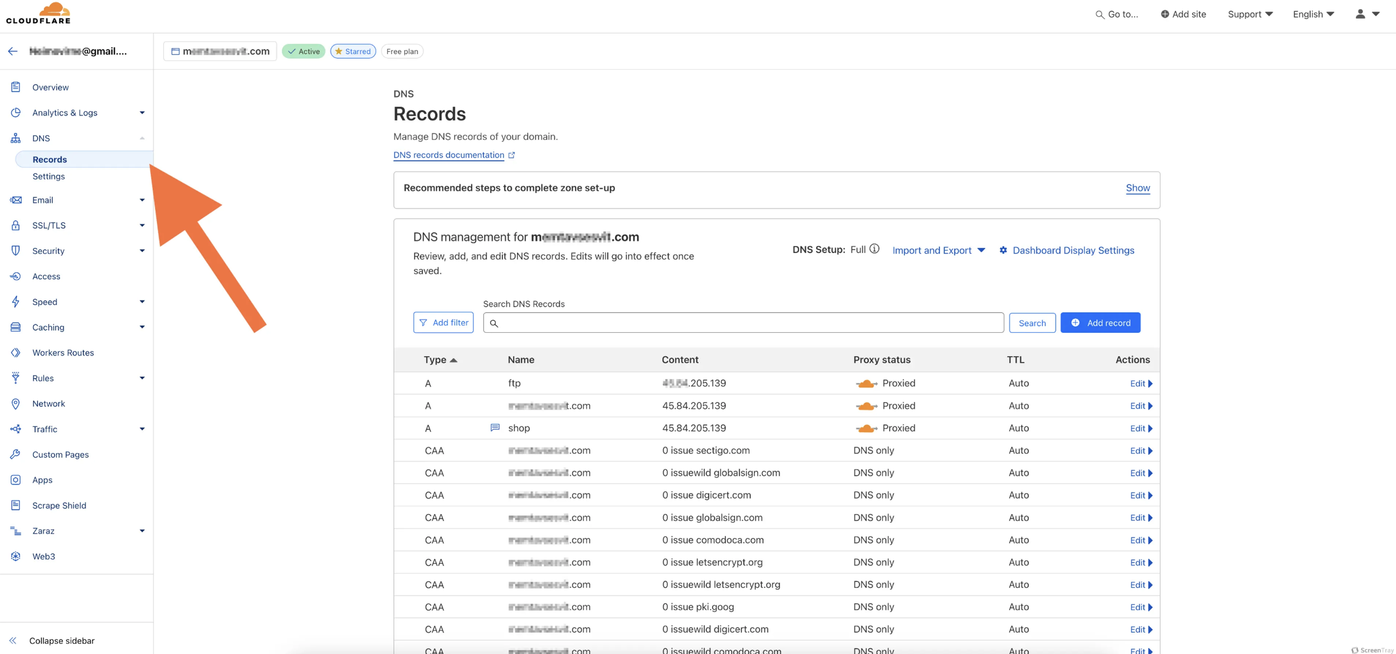 Add record in Cloudflare