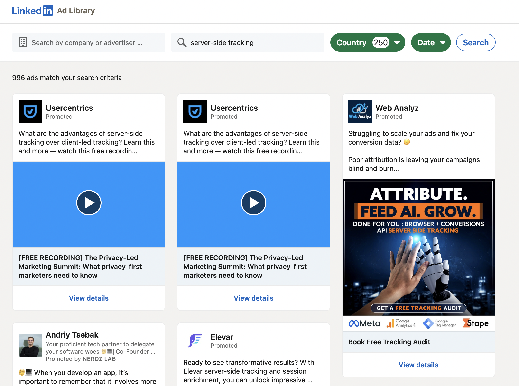 LinkedIn Ad library<br>