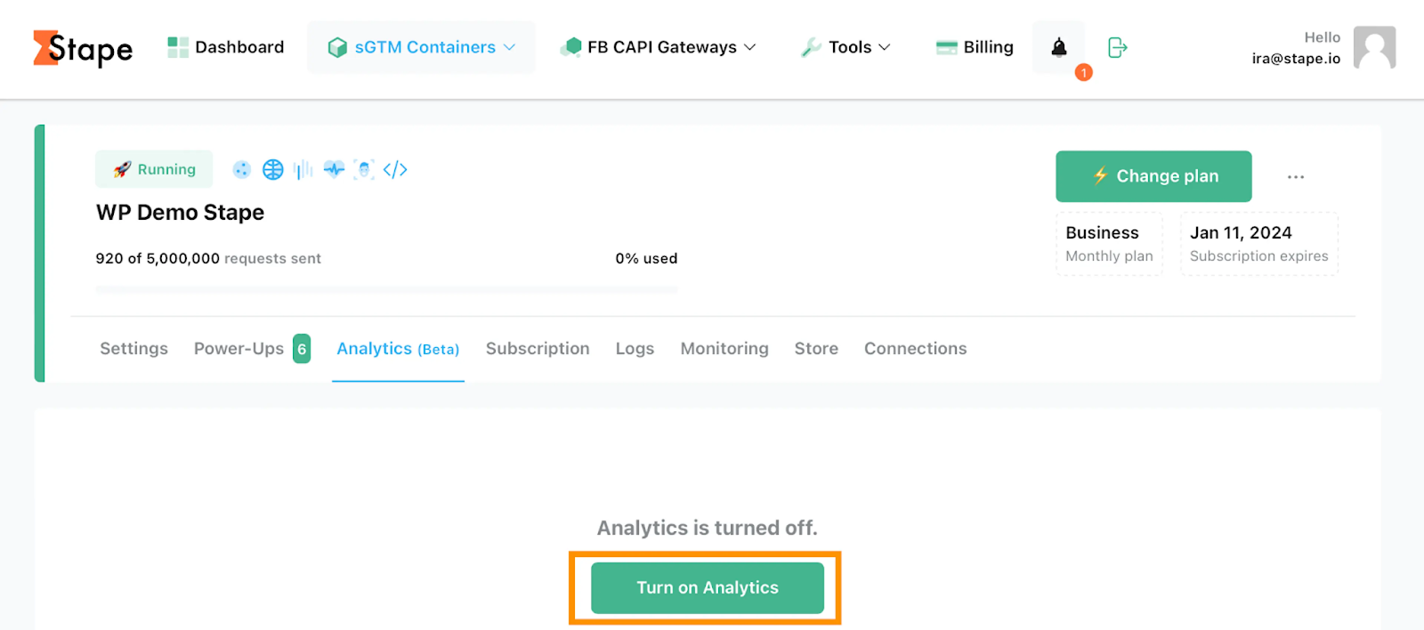 Measure results of server-side tracking with Stape