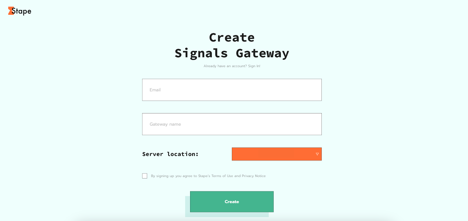 create signals gateway account