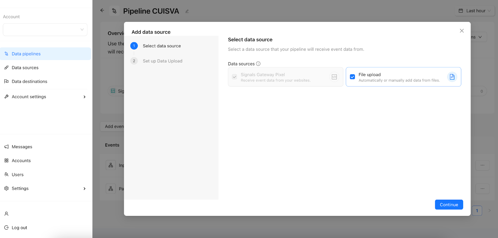 When you click “+” under the “Data sources”, you will be able to automatically or manually add data from files.