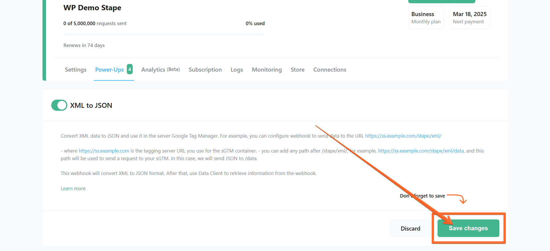 Click Save changes