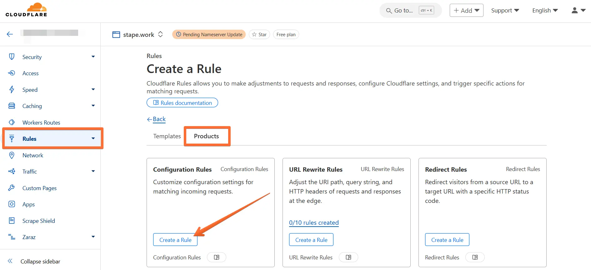 Create a Rule under Configuration Rules