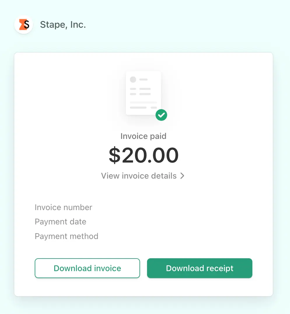 Downloading Invoice or Receipt