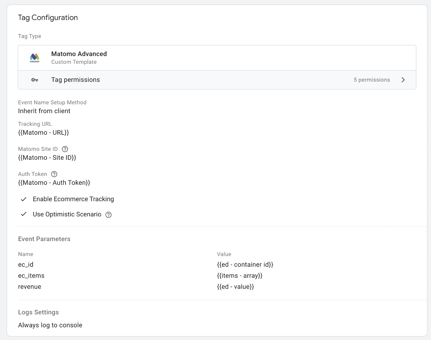 Matomo Advanced tag for server GTM