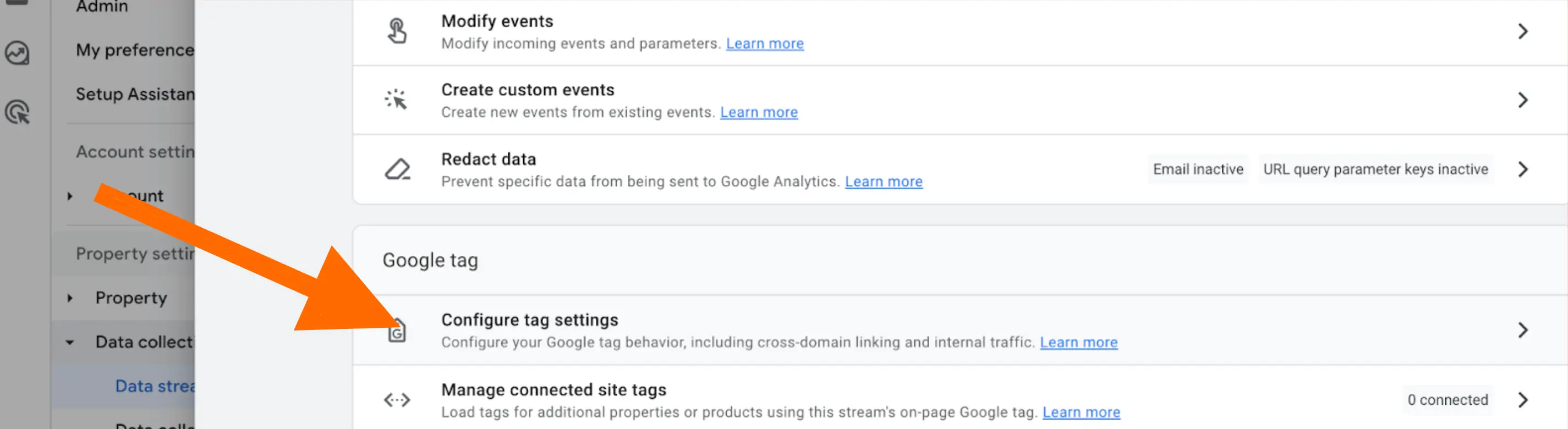 Configure tag settings
