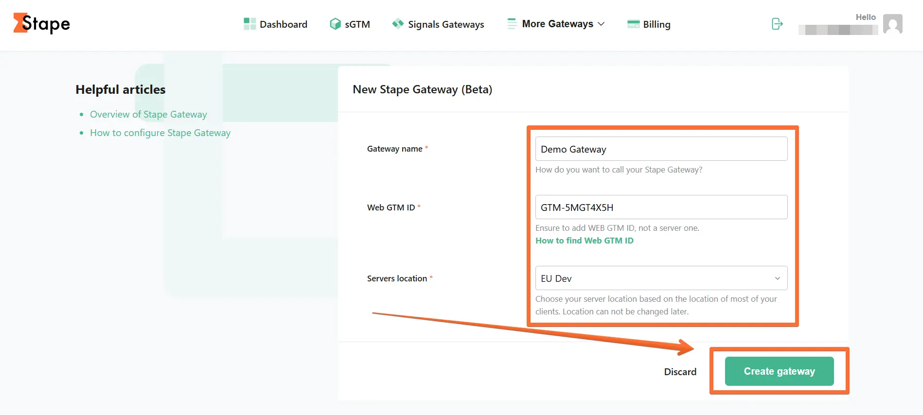 Fill in the required fields