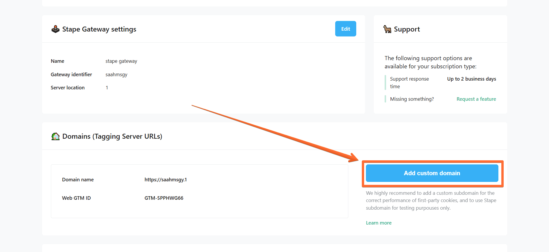Add a custom domain