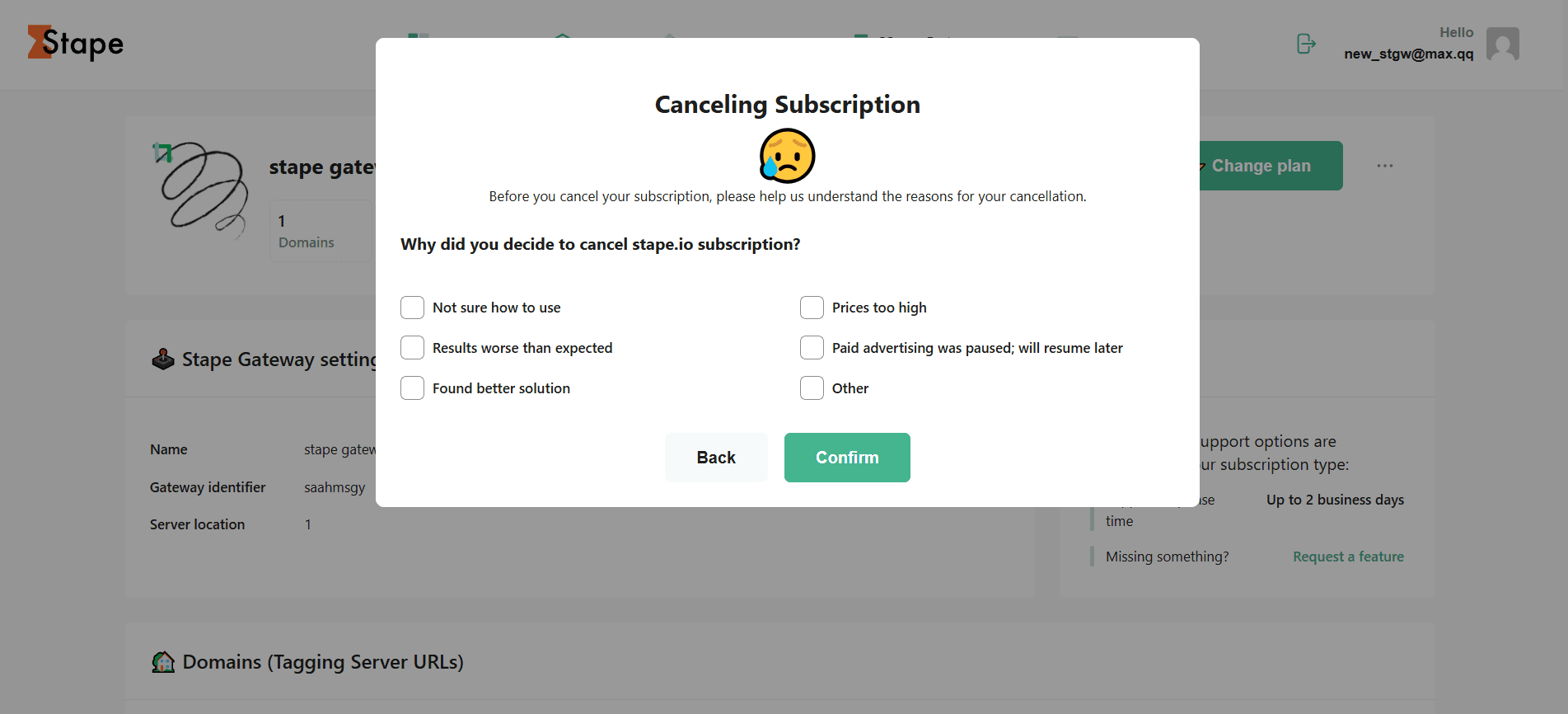 Cancelling Subscription