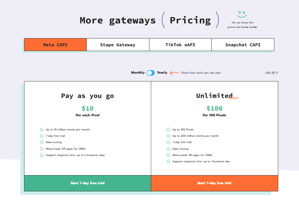 More gateways (pricing)