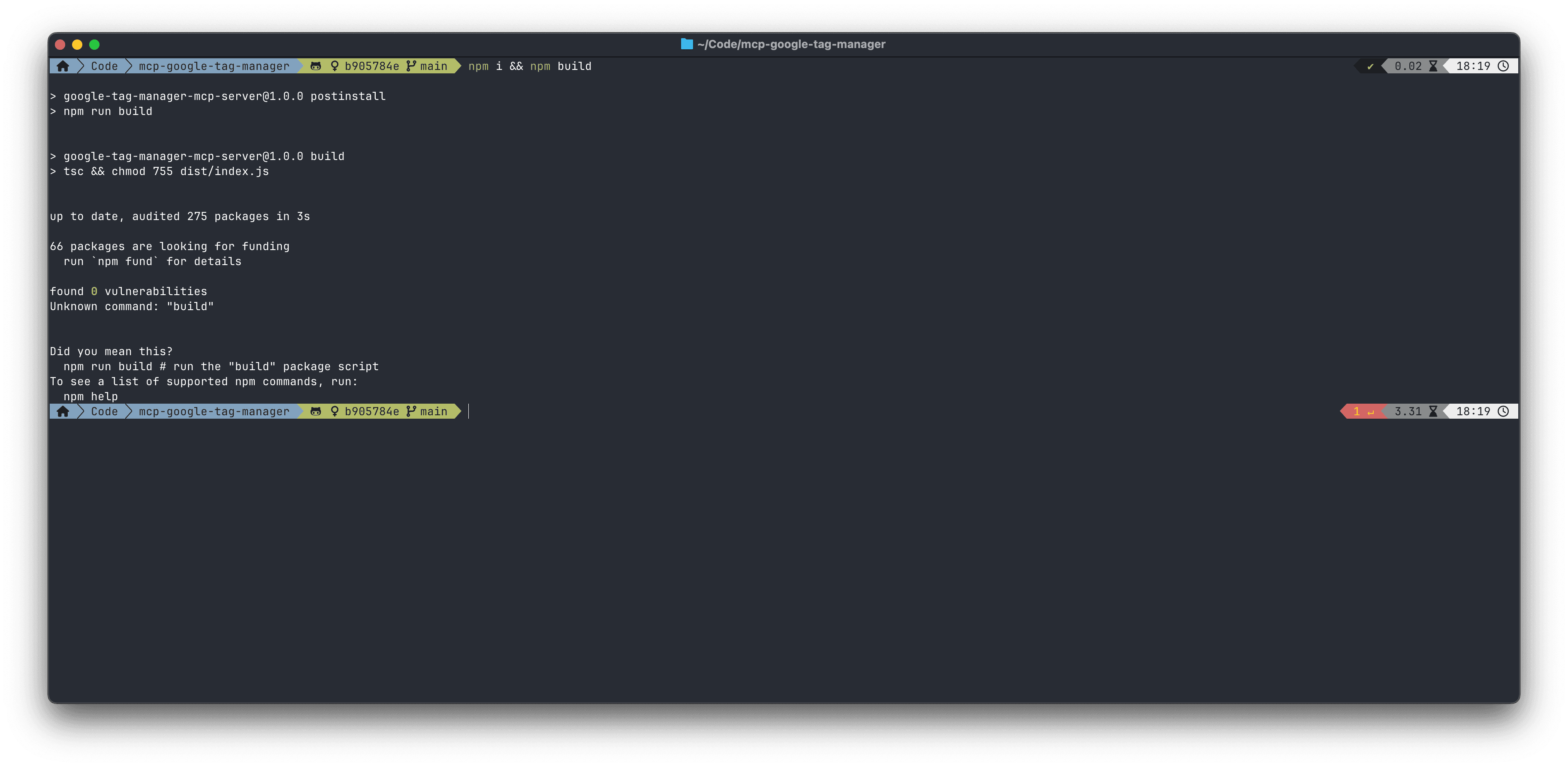 Run npm install &amp;&amp; npm build commands