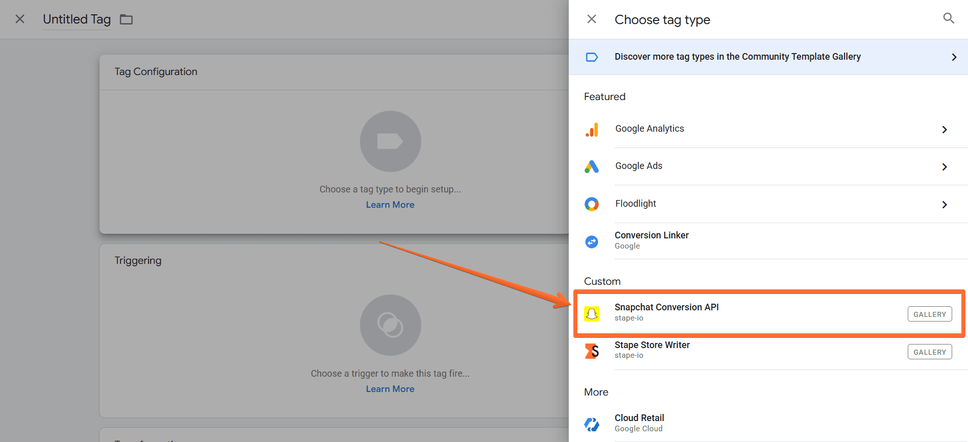 Select Snapchat Conversion API by Stape