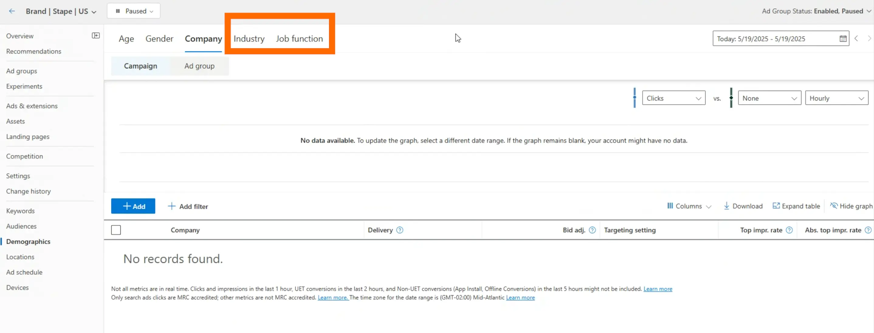 Industry and job function in Microsoft Ads