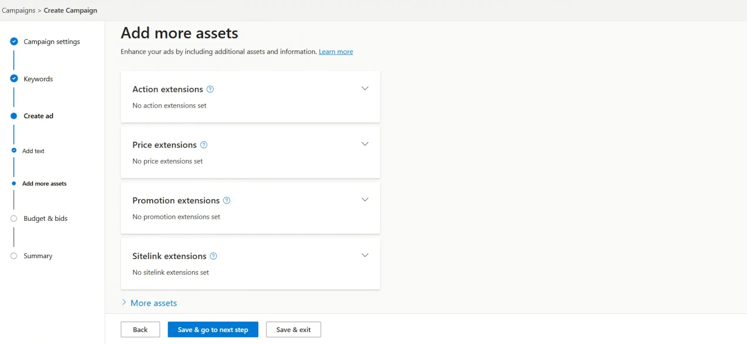 Microsoft ads assets