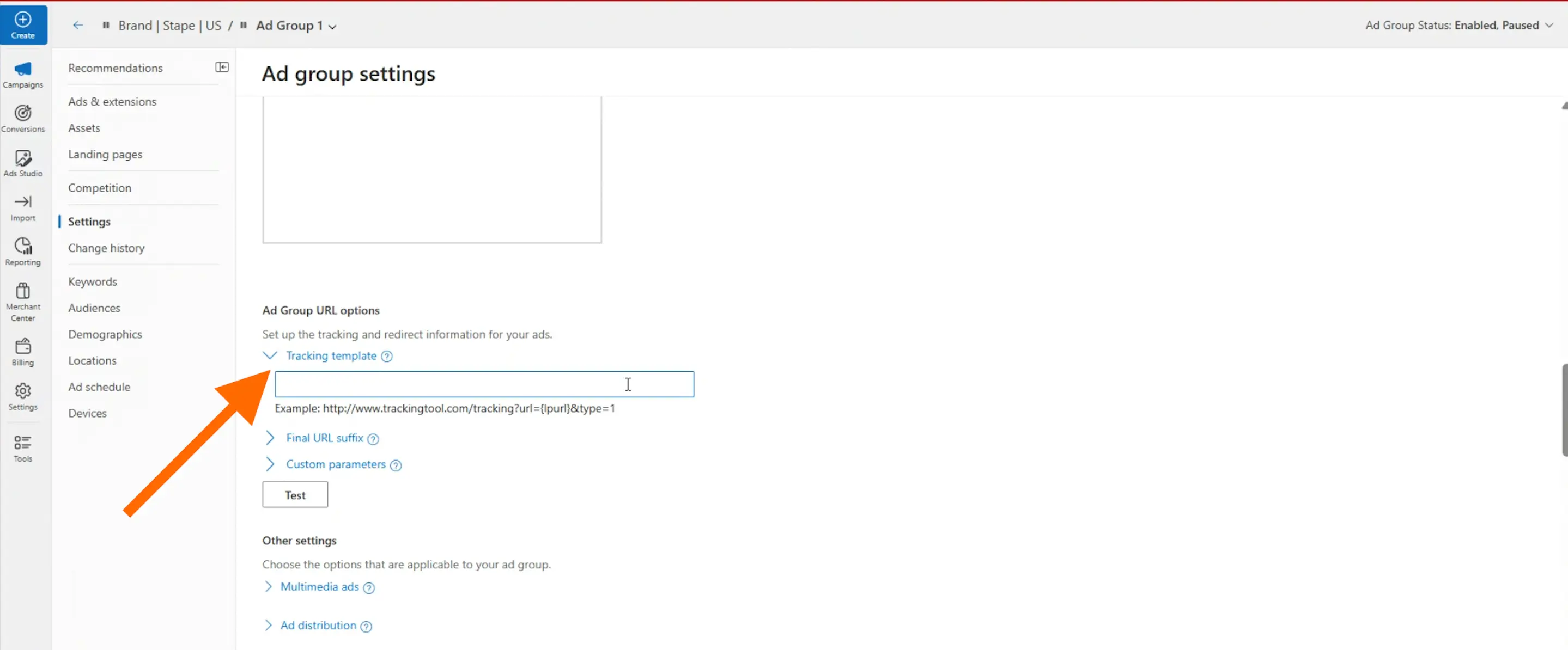 Tracking templates in Microsoft Ads