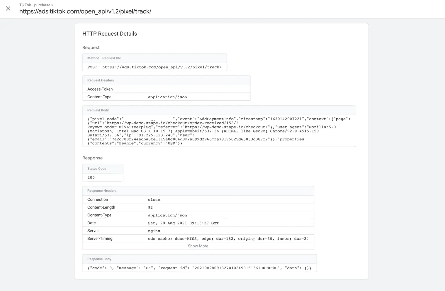 How to test and verify TikTok Events API setup