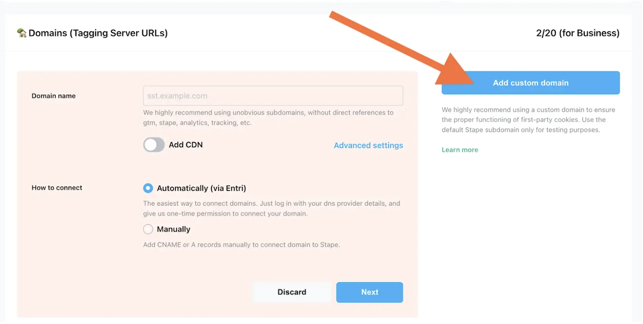 Using a subdomain