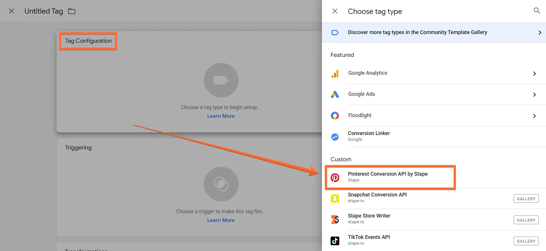 Select Pinterest Conversion API