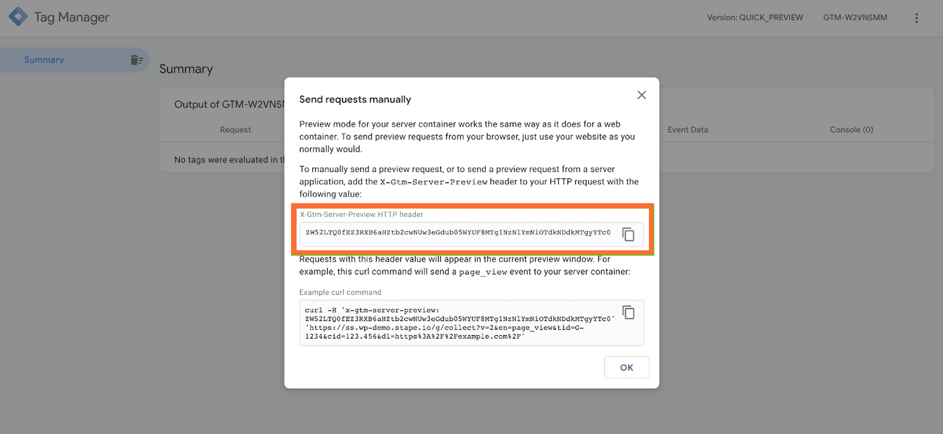 Send requests manually in Google Tag Manager