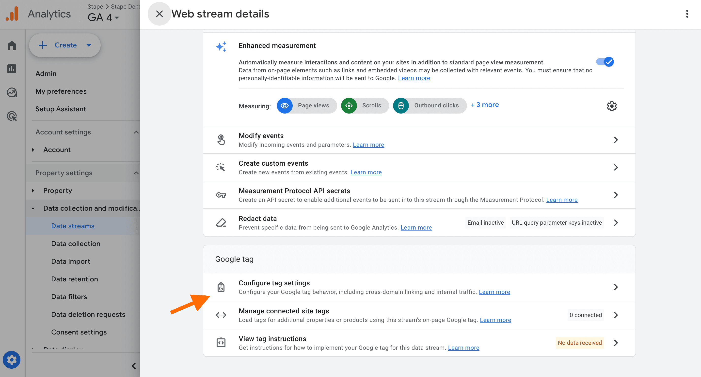 Configure Tag settings in GA4