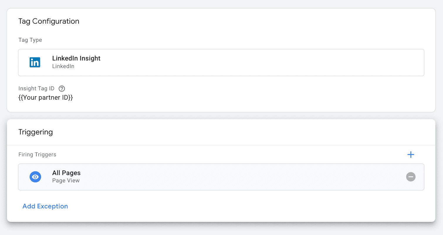 LinkedIn Insight tag configured