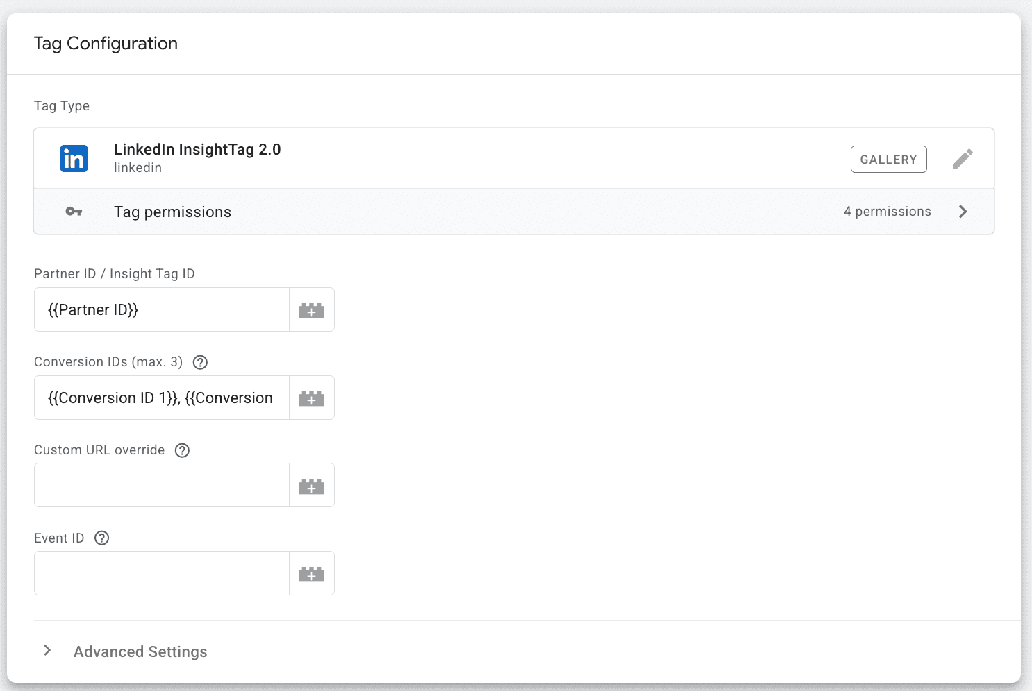 LinkedIn InsightTag 2.0 configured