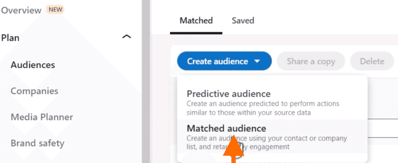 Matched audiences in LinkedIn Ads
