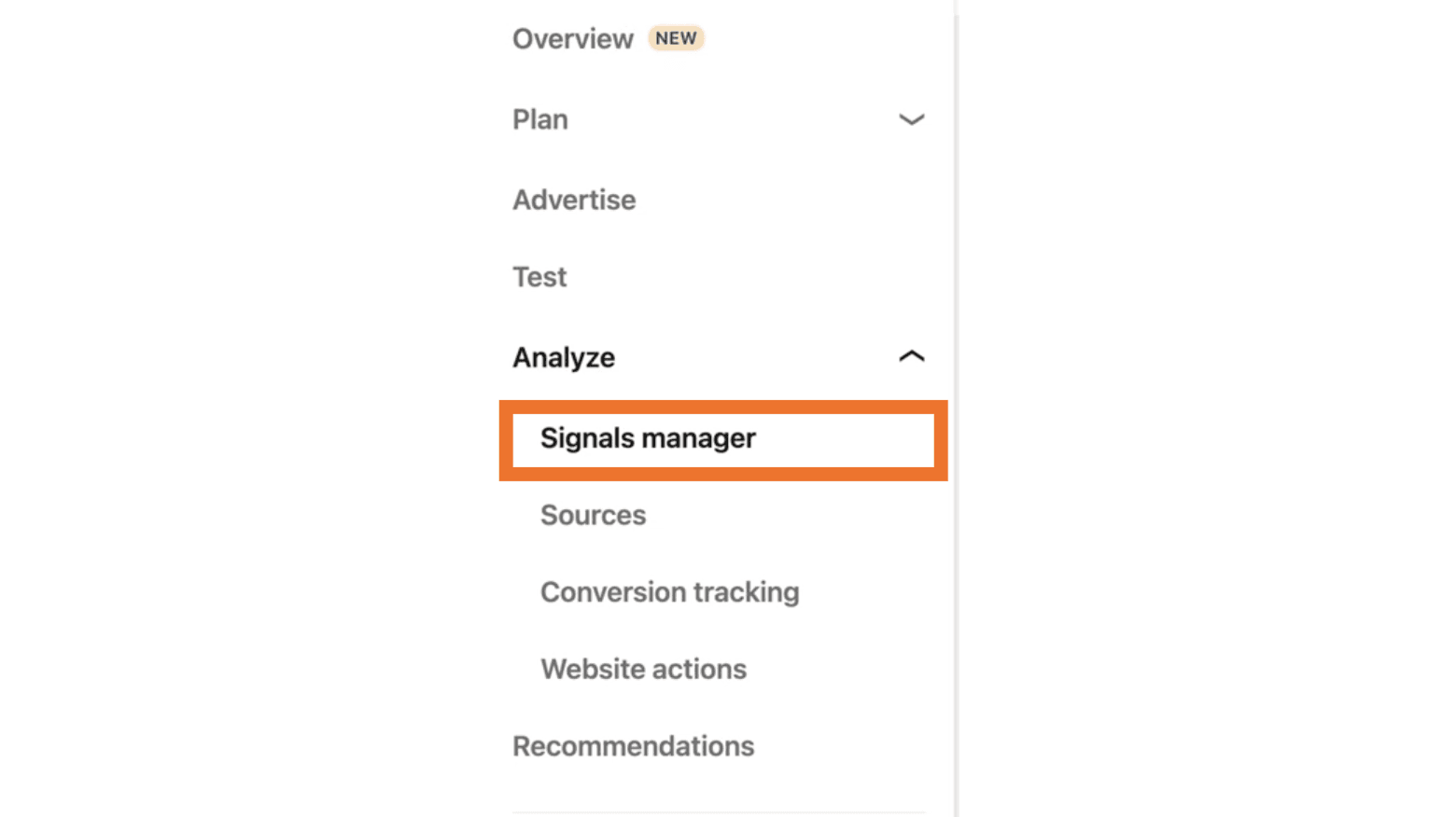 Signals Manager in Campaign Manager