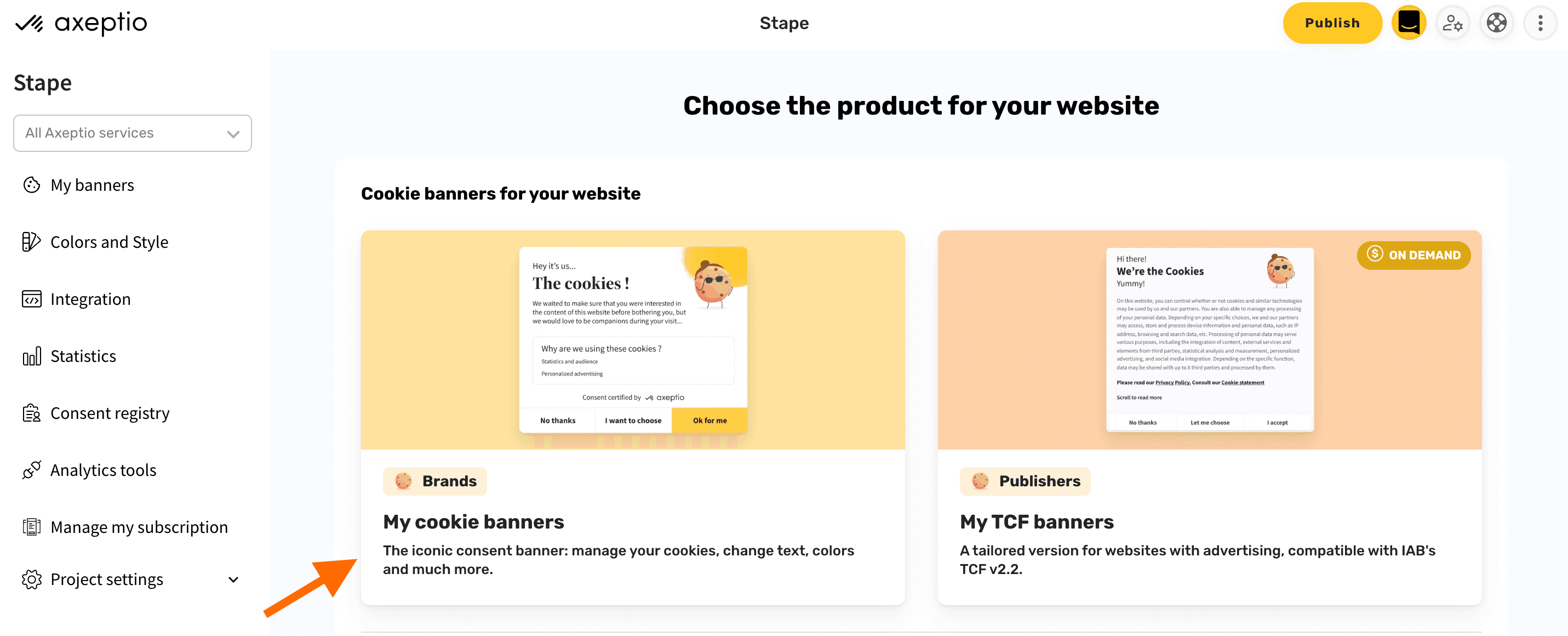 My cookie banners in Axeptio