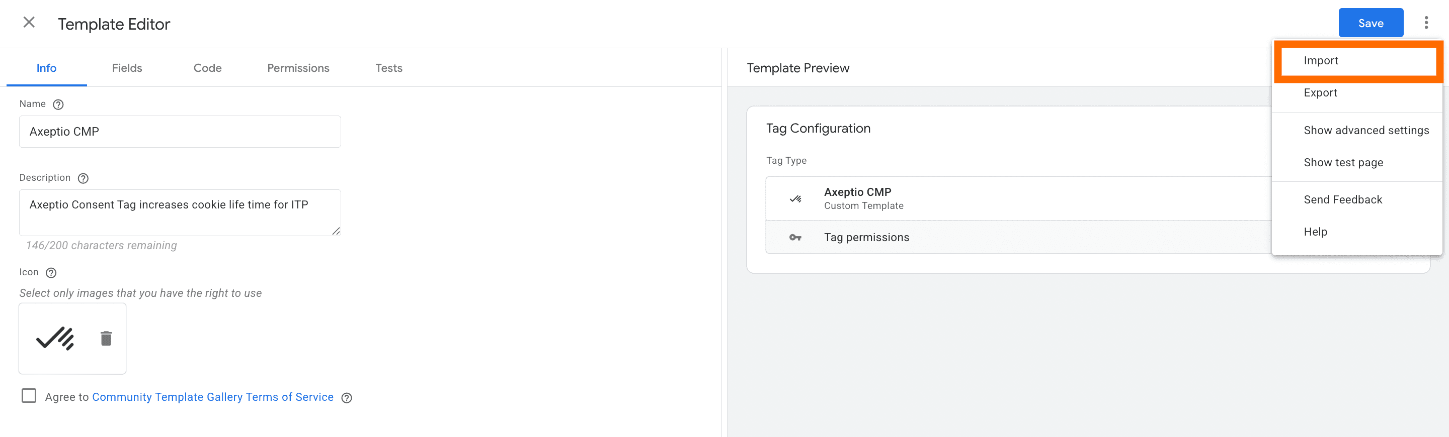 Import Axeptio tag