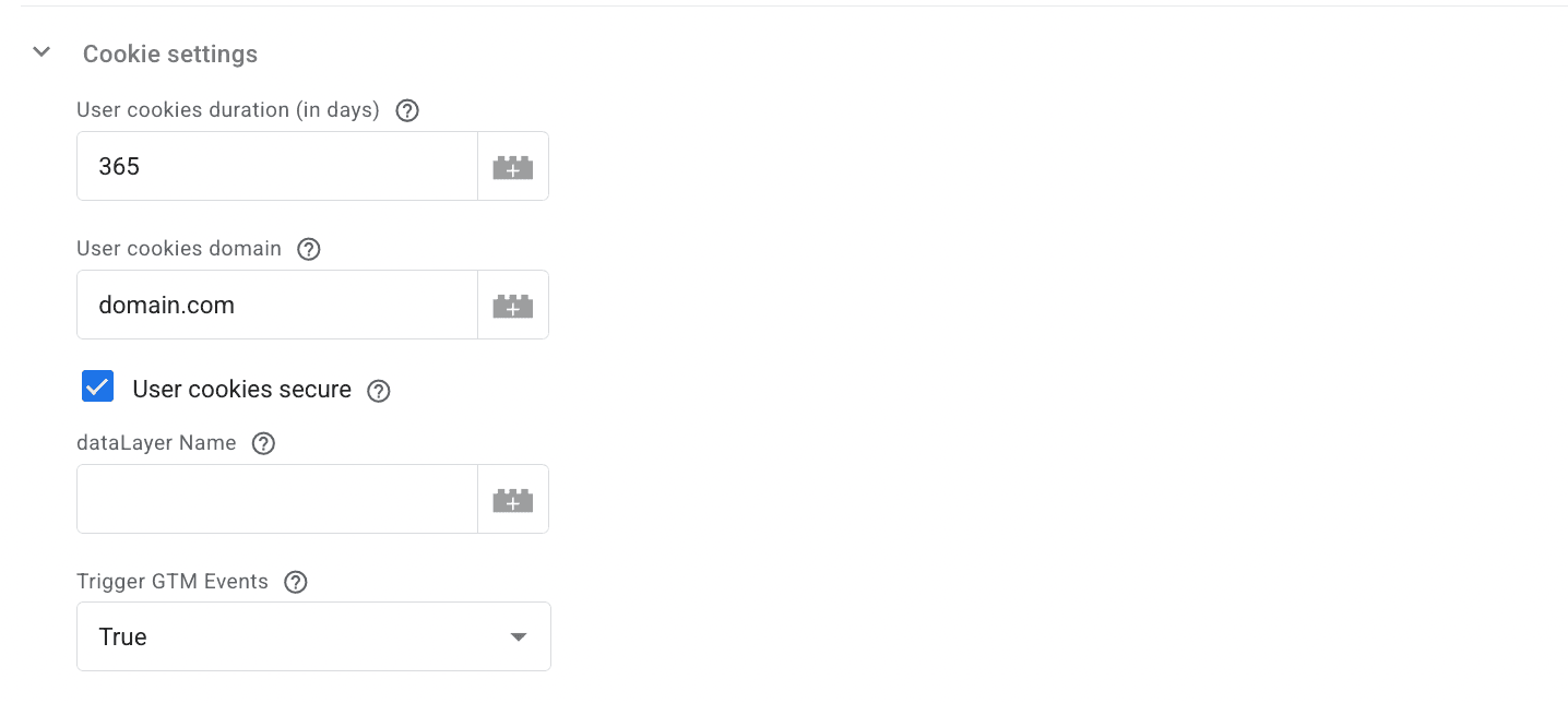 Cookie settings in Axeptio CMP tag