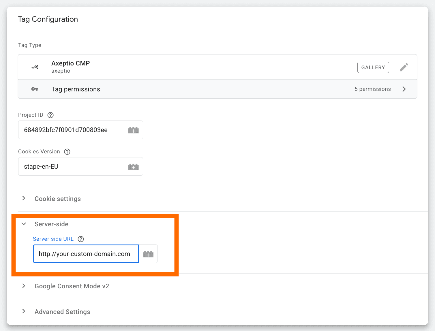 Server-side URL in Axeptio tag