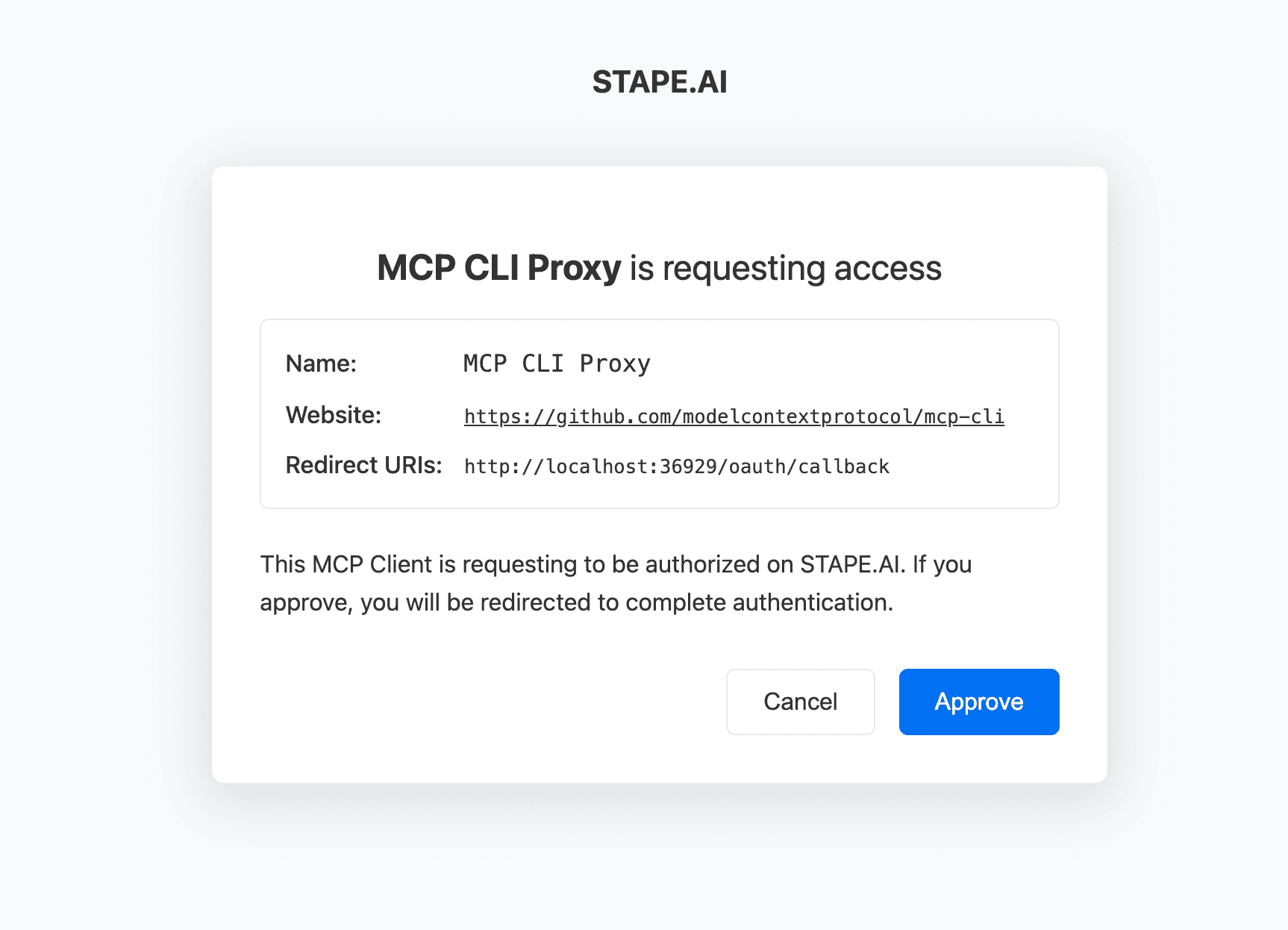 OAuth login page