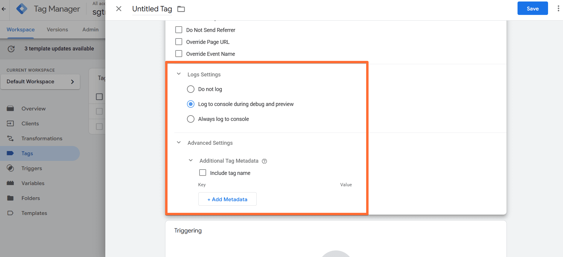 Additional settings