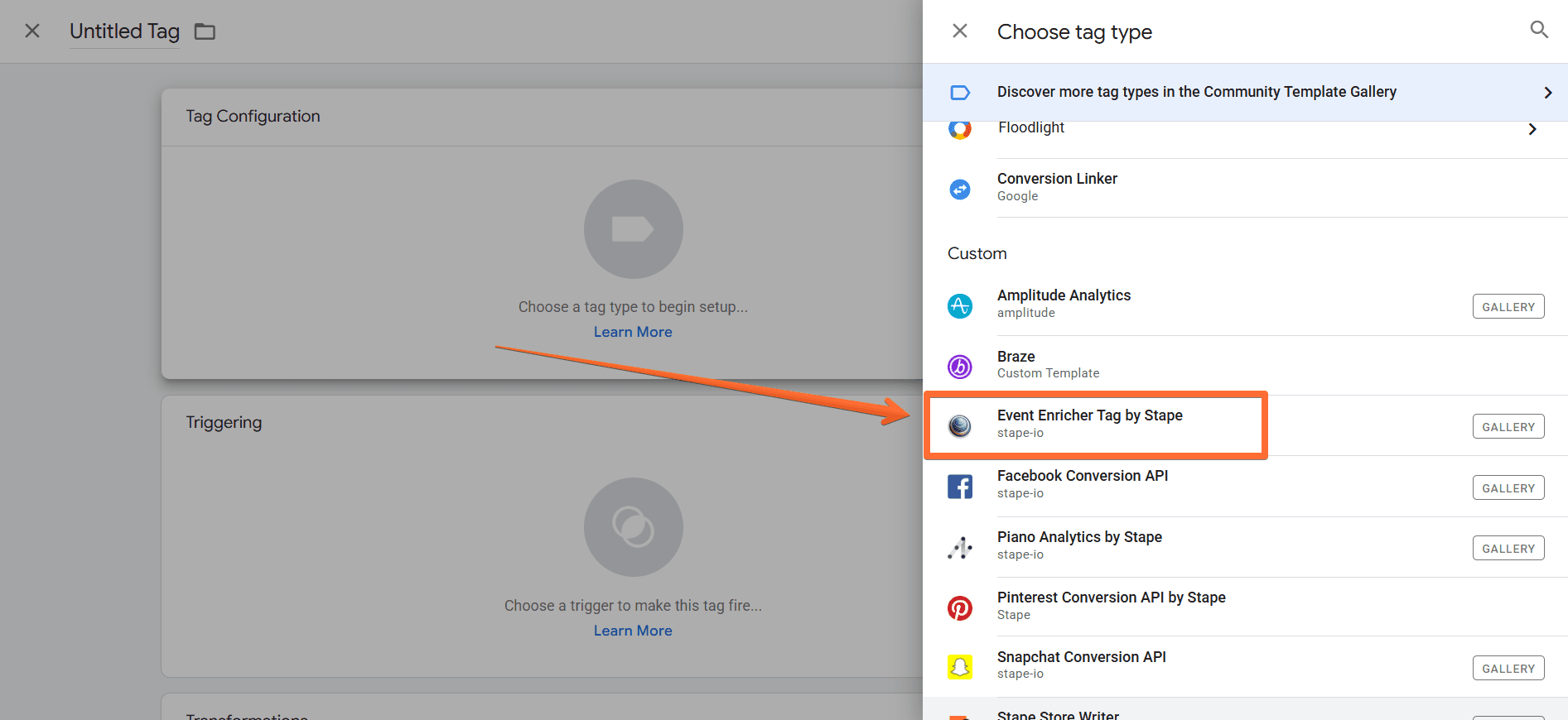 Creating the Event Enricher tag