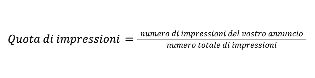 Formula di calcolo della quota di impressioni