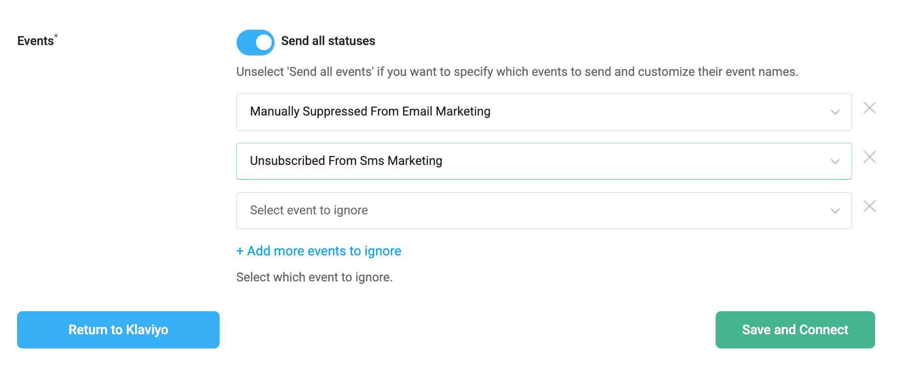 Send all events