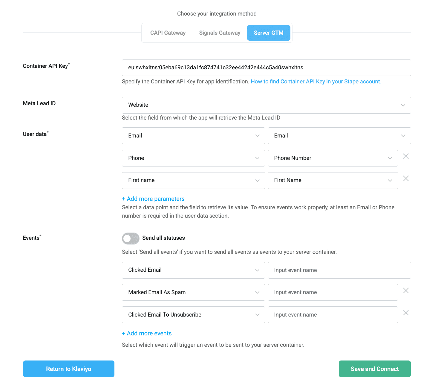 Example of configuration with sGTM
