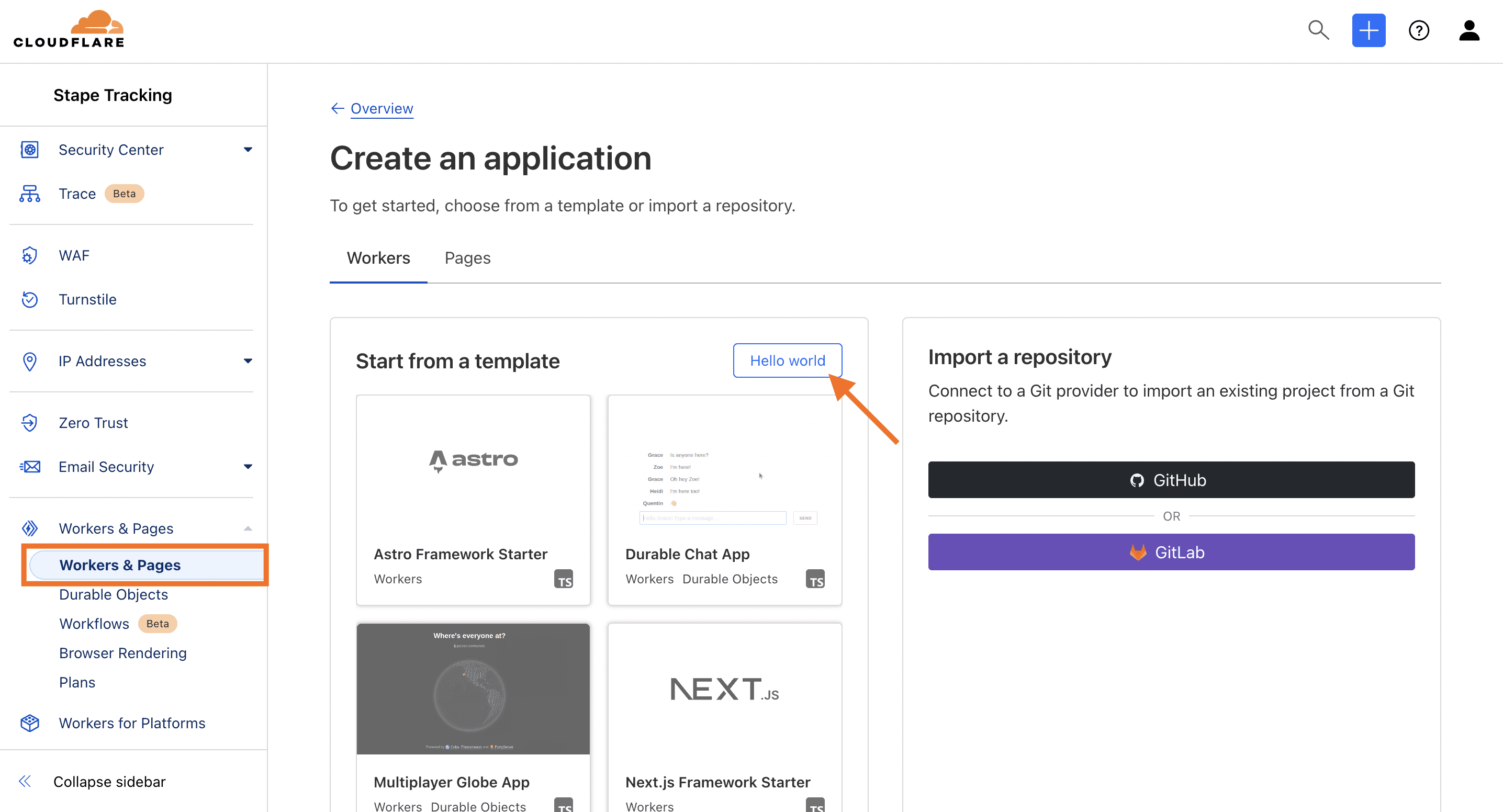 Create a worker in Cloudflare