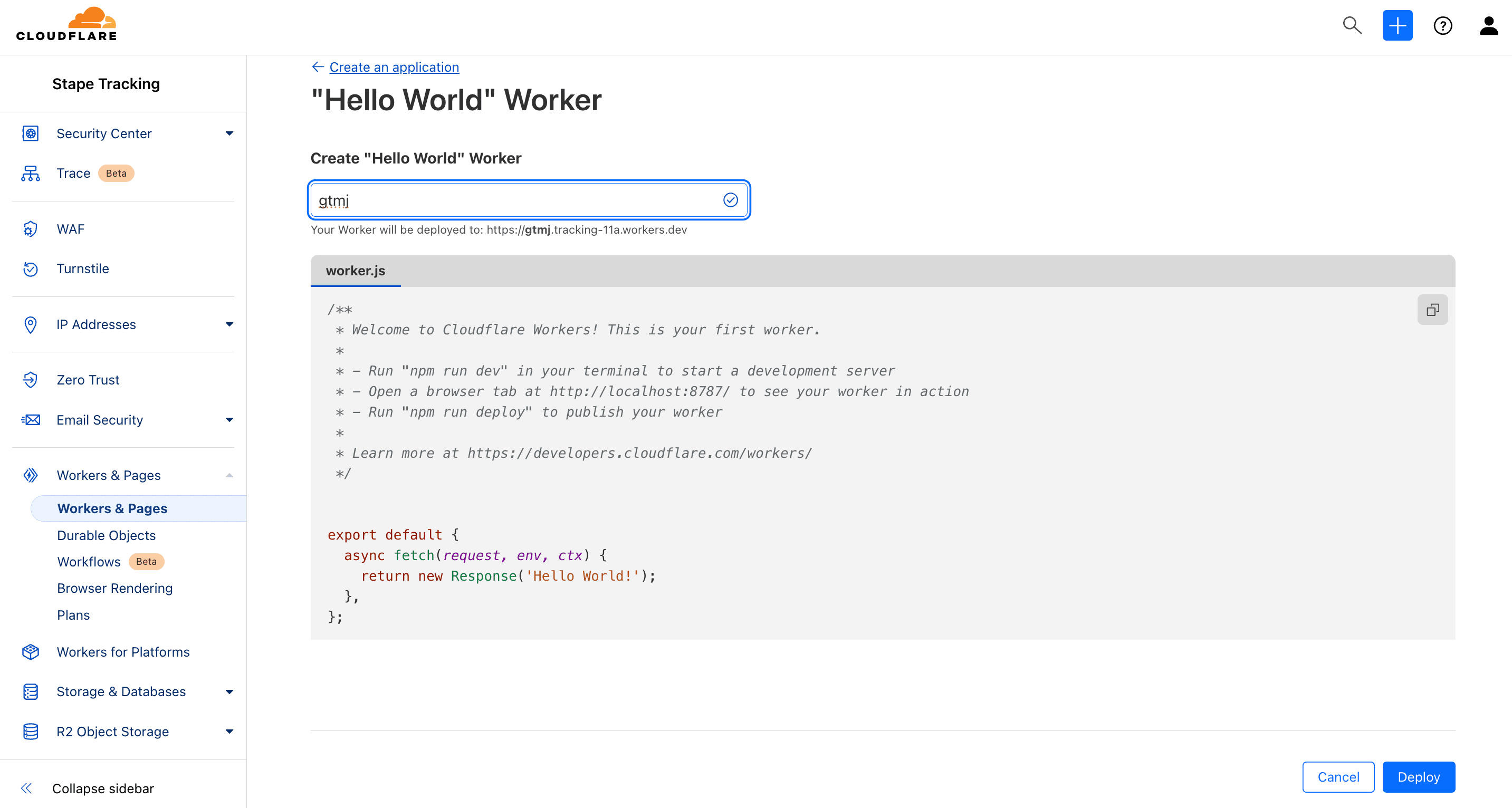 Add worker name