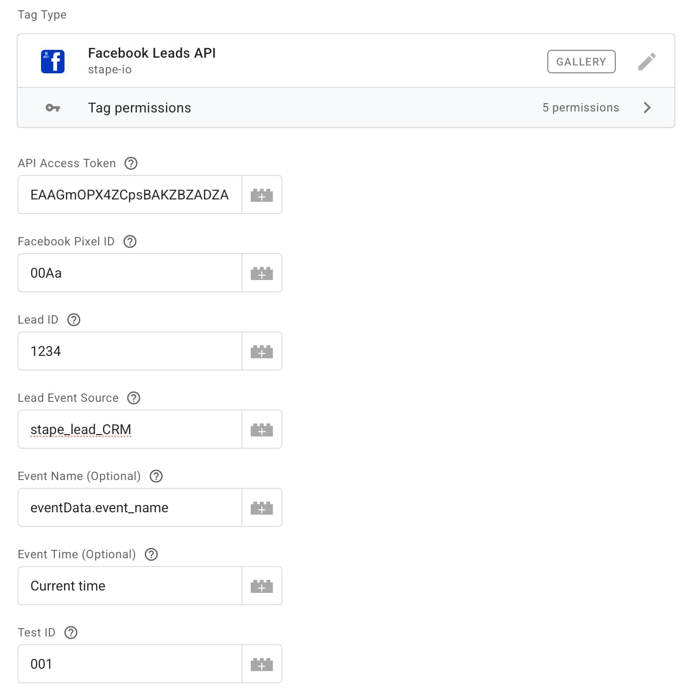 Facebook Leads API template - Stape