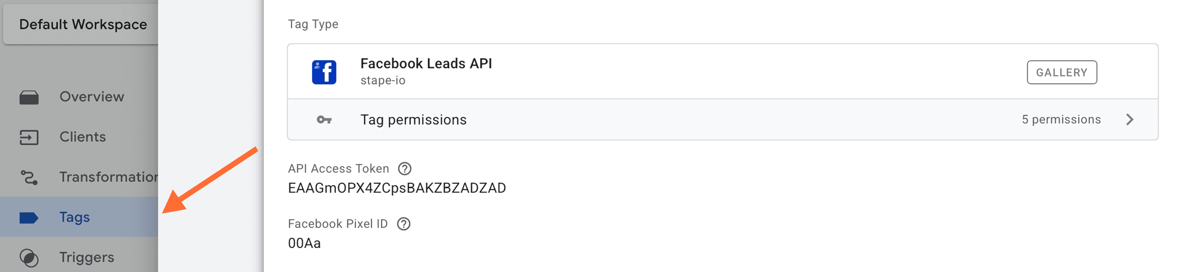 Facebook Leads API template - Stape