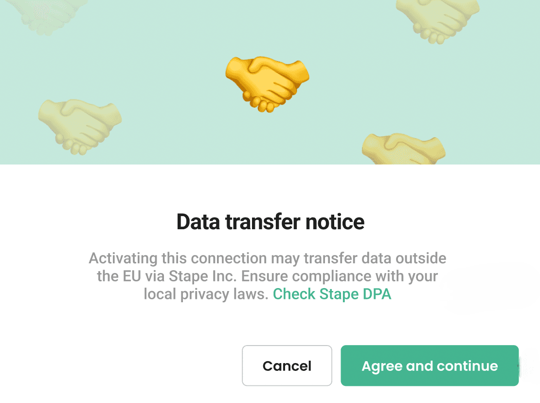Data transfer notice