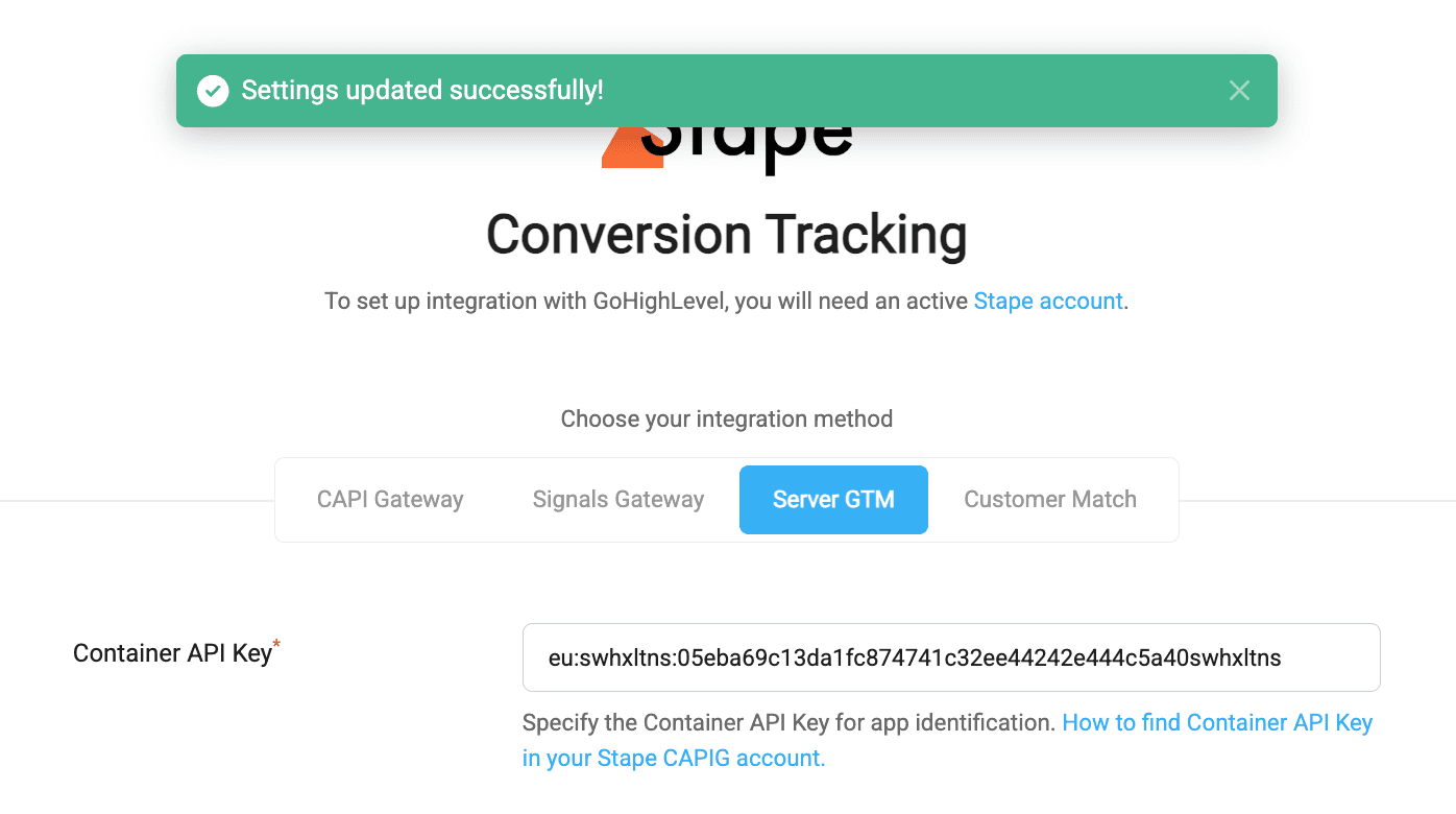 Server GTM connected